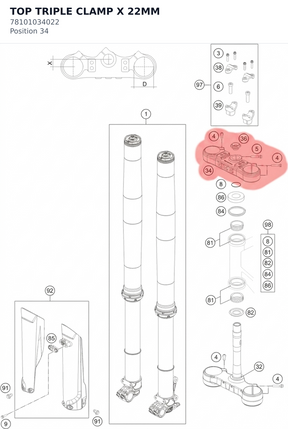 Diagram preview: TOP TRIPLE CLAMP X 22MM (78101034022)