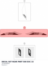 Diagram preview: DECAL SET REAR PART 500 EXC 15 (78708098800)