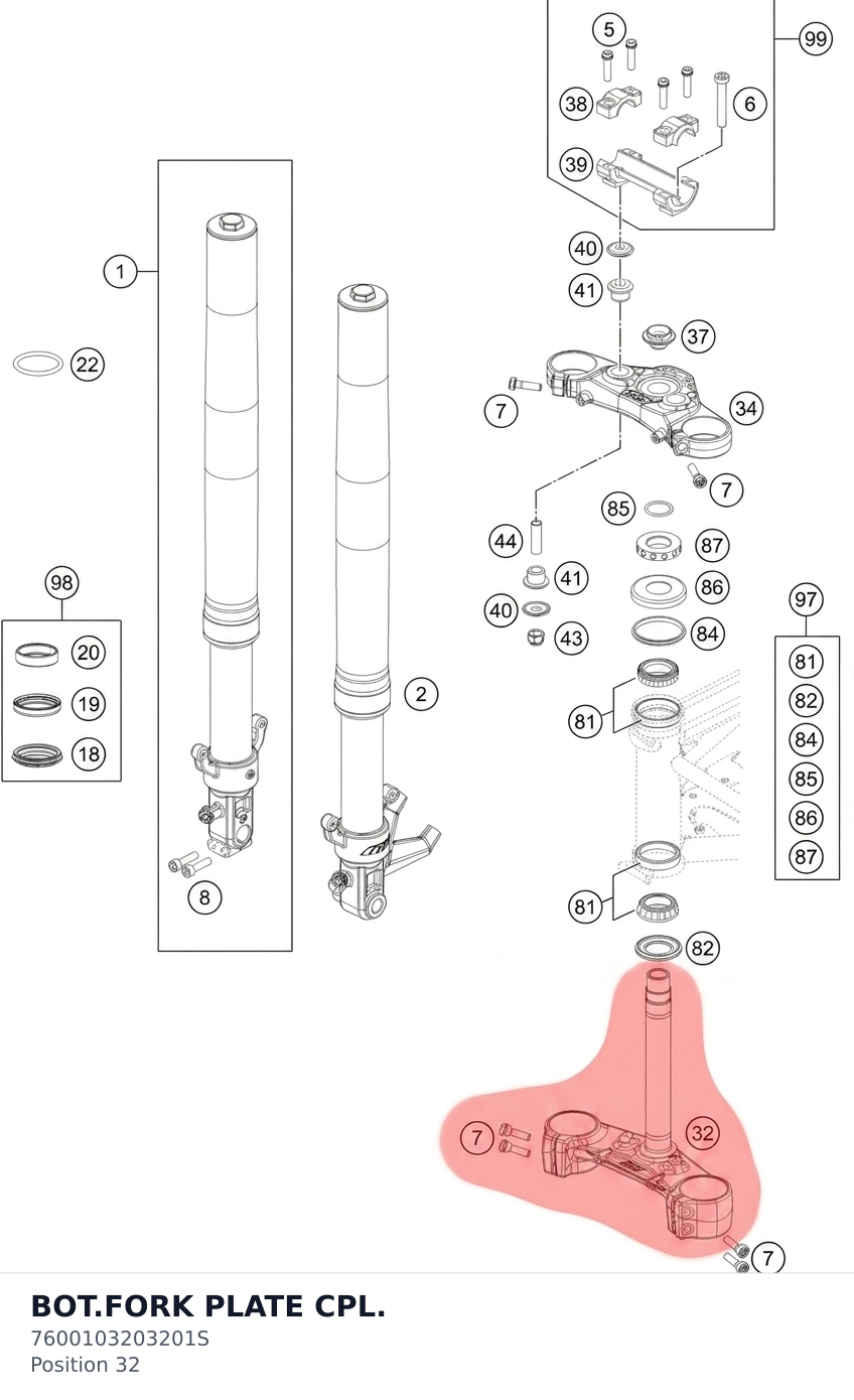 Diagram preview: BOT.FORK PLATE CPL. (7600103203201S)