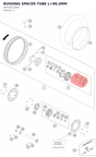 Diagram preview: BUSHING SPACER TUBE L=98,3MM (58410011000)