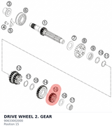 Diagram preview: DRIVE WHEEL 2. GEAR (90633002000)