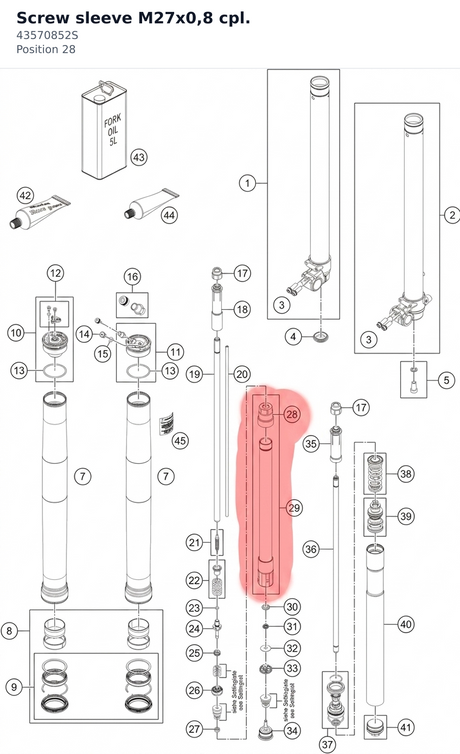 Diagram preview: Screw sleeve M27x0,8 cpl. (43570852S)