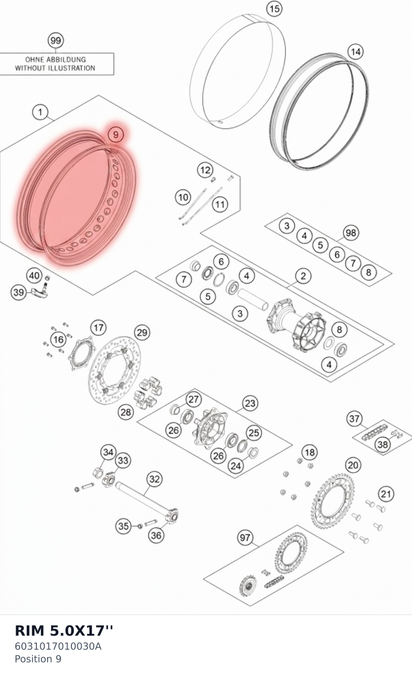 Diagram preview: RIM 5.0X17'' (6031017010030A)