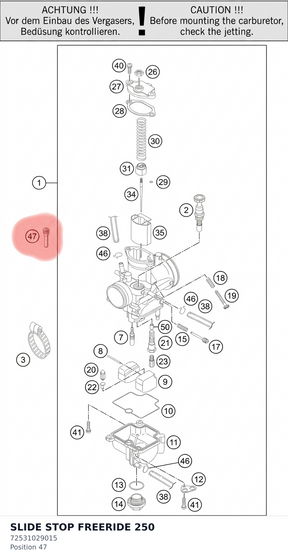 Diagram preview: SLIDE STOP FREERIDE 250 (72531029015)