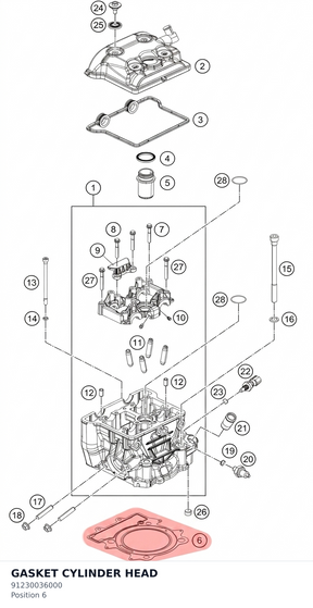 Diagram preview: GASKET CYLINDER HEAD (91230036000)