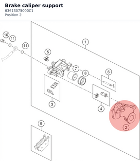 Diagram preview: Brake caliper support (63613075000C1)