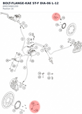 Diagram preview: BOLT-FLANGE-KAE ST-F DIA-06 L-12 (J000150601200)
