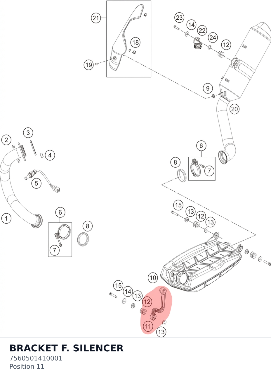 Diagram preview: BRACKET F. SILENCER (7560501410001)