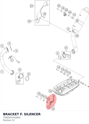 Diagram preview: BRACKET F. SILENCER (7560501410001)