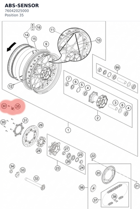 Diagram preview: ABS-SENSOR (76042025000)