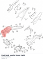 Diagram preview: Fuel tank spoiler inner right (A61008024000C1)
