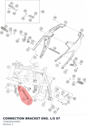 Diagram preview: CONNECTION BRACKET ENG. L/S 07 (7500300104901)