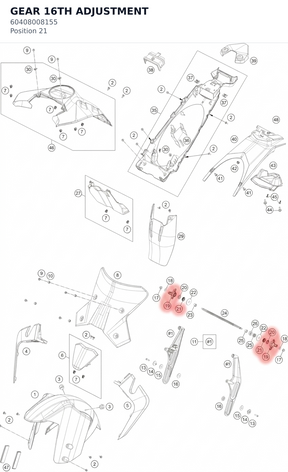 Diagram preview: GEAR 16TH ADJUSTMENT (60408008155)