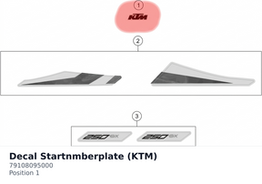 Diagram preview: Decal Startnmberplate (KTM) (79108095000)