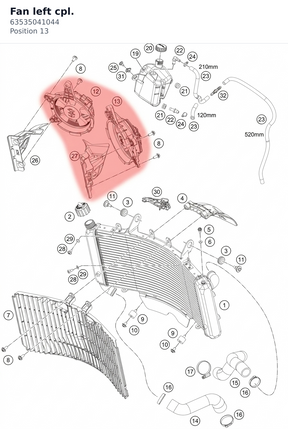 Diagram preview: Fan left cpl. (63535041044)