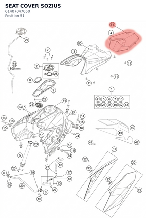 Diagram preview: SEAT COVER SOZIUS (61407047050)