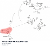 Diagram preview: HOSE 6X10 FKM/ECO L=167 (A67515024000)