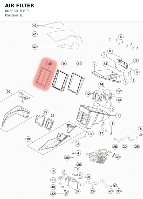 Diagram preview: AIR FILTER (60306015100)