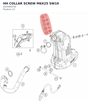 Diagram preview: HH COLLAR SCREW M6X25 SW10 (J025060256)