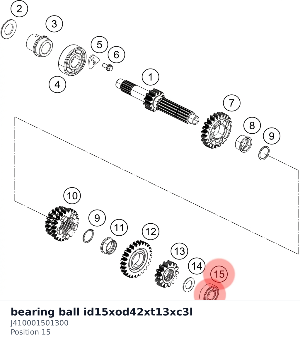 Diagram preview: bearing ball id15xod42xt13xc3l (J410001501300)