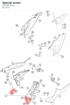Diagram preview: Special screw (60708025030)