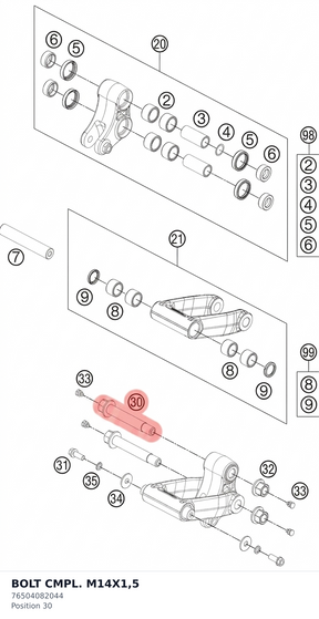 Diagram preview: BOLT CMPL. M14X1,5 (76504082044)