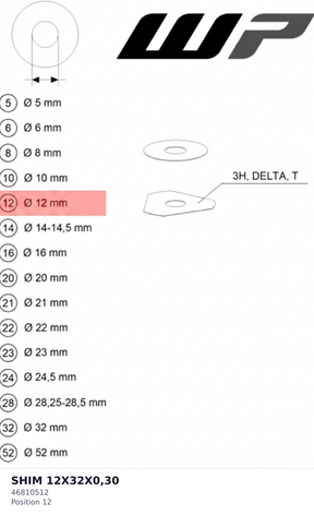 Diagram preview: SHIM 12X32X0,30 (46810512)