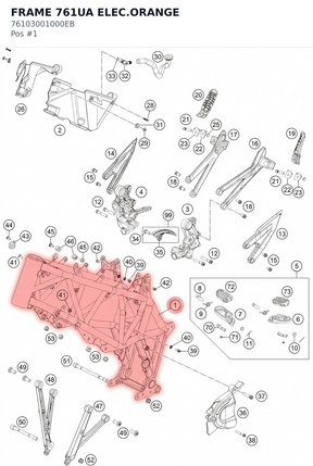 Diagram preview: FRAME 761UA ELEC.ORANGE (76103001000EB)