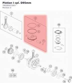 Diagram preview: Pistion I cpl. D95mm (79530507100 I)