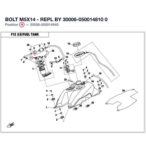 BOLT M5X14 - REPL BY 30006-050014810 product image