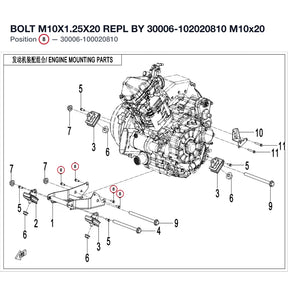 BOLT M10X1.25X20 REPL BY 30006-102020810 product image