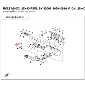 BOLT M10X1.25X40 REPL BY 30006-102040810 product image