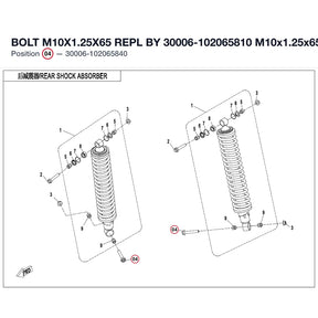 BOLT M10X1.25X65 REPL BY 30006-102065810 product image