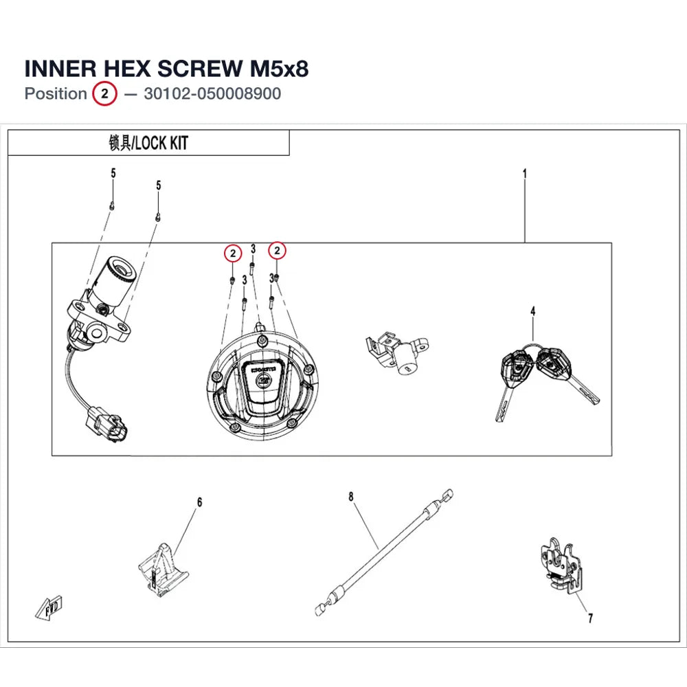 INNER HEX SCREW M5x8 product image