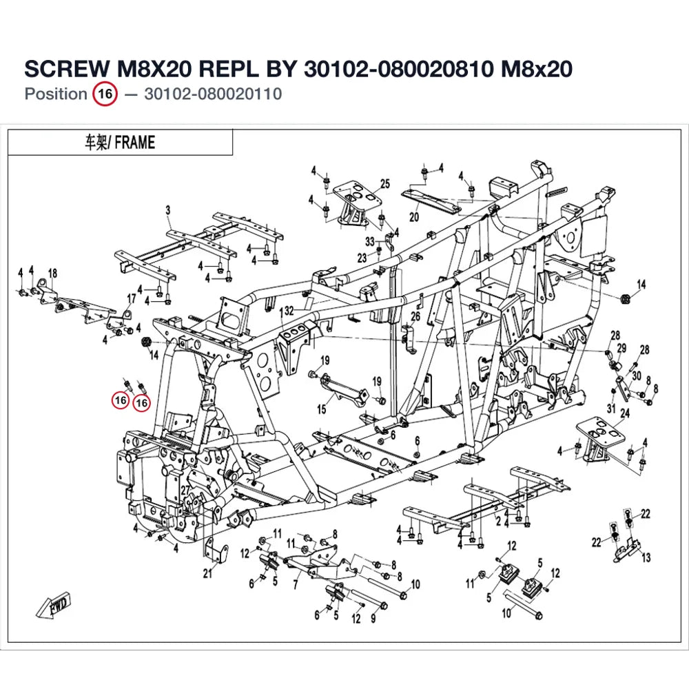SCREW M8X20 REPL BY 30102-080020810 product image