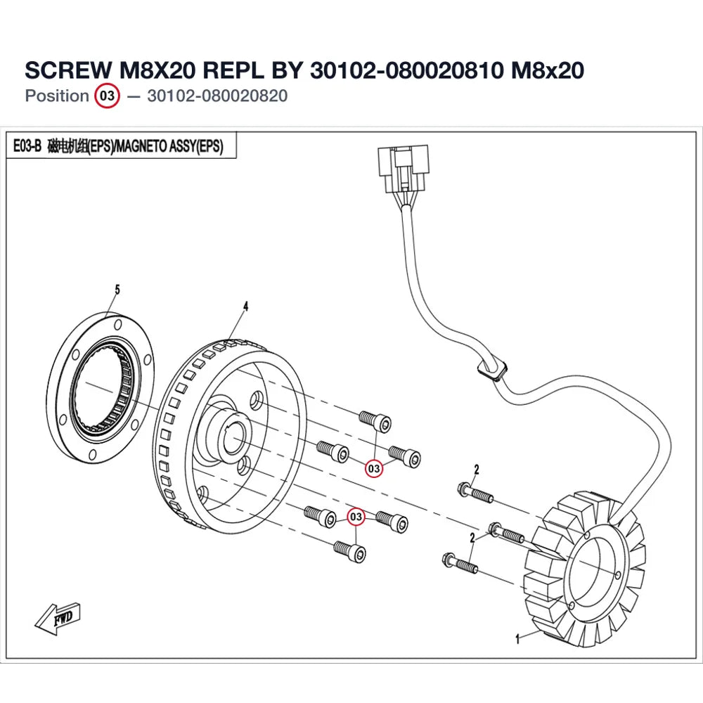 SCREW M8X20 REPL BY 30102-080020810 product image