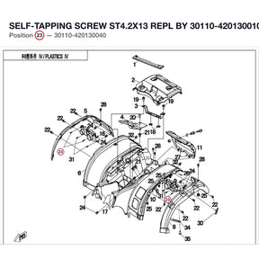SELF-TAPPING SCREW ST4.2X13 REPL BY 30110-420130010 product image