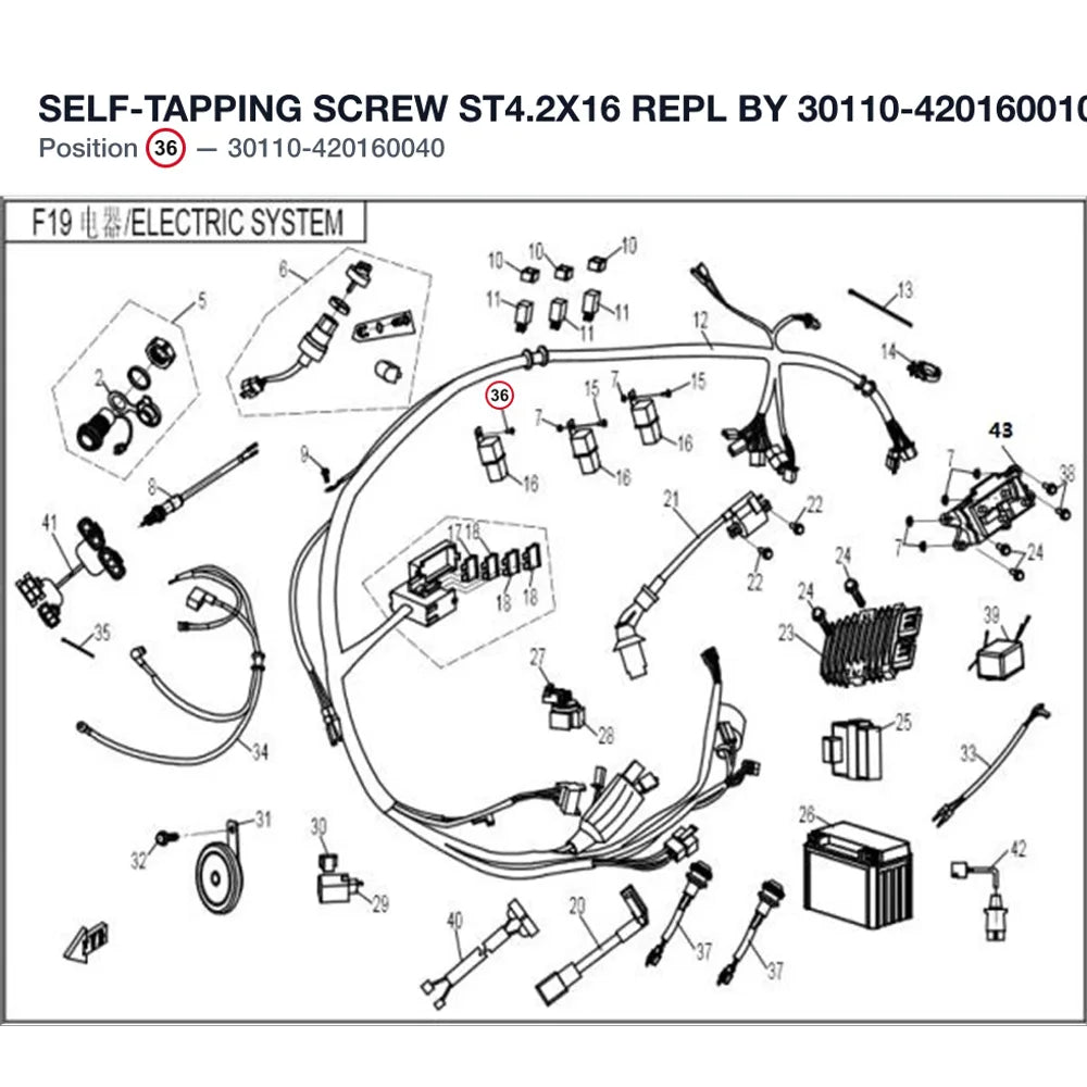 SELF-TAPPING SCREW ST4.2X16 REPL BY 30110-420160010 product image