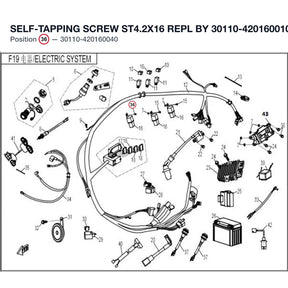SELF-TAPPING SCREW ST4.2X16 REPL BY 30110-420160010 product image