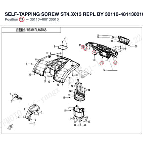 SELF-TAPPING SCREW ST4.8X13 REPL BY 30110-481130010 product image