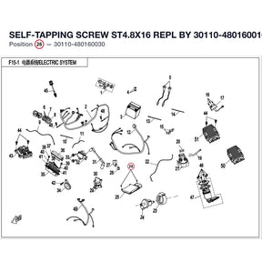 SELF-TAPPING SCREW ST4.8X16 REPL BY 30110-480160010 product image