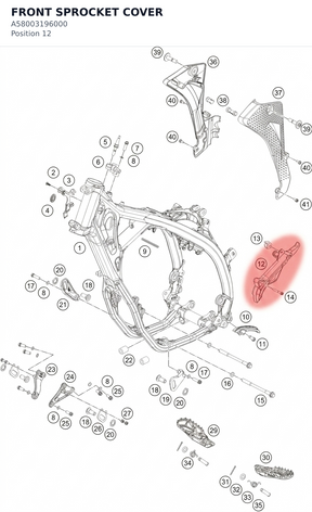 Diagram preview: FRONT SPROCKET COVER (A58003196000)