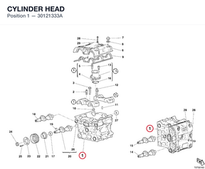 CYLINDER HEAD 30121333A diagram position