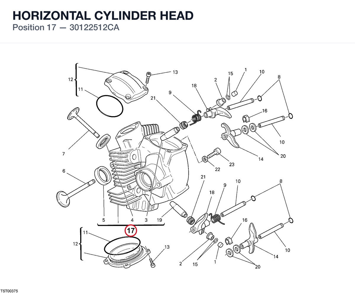 HORIZONTAL CYLINDER HEAD 30122512CA diagram position