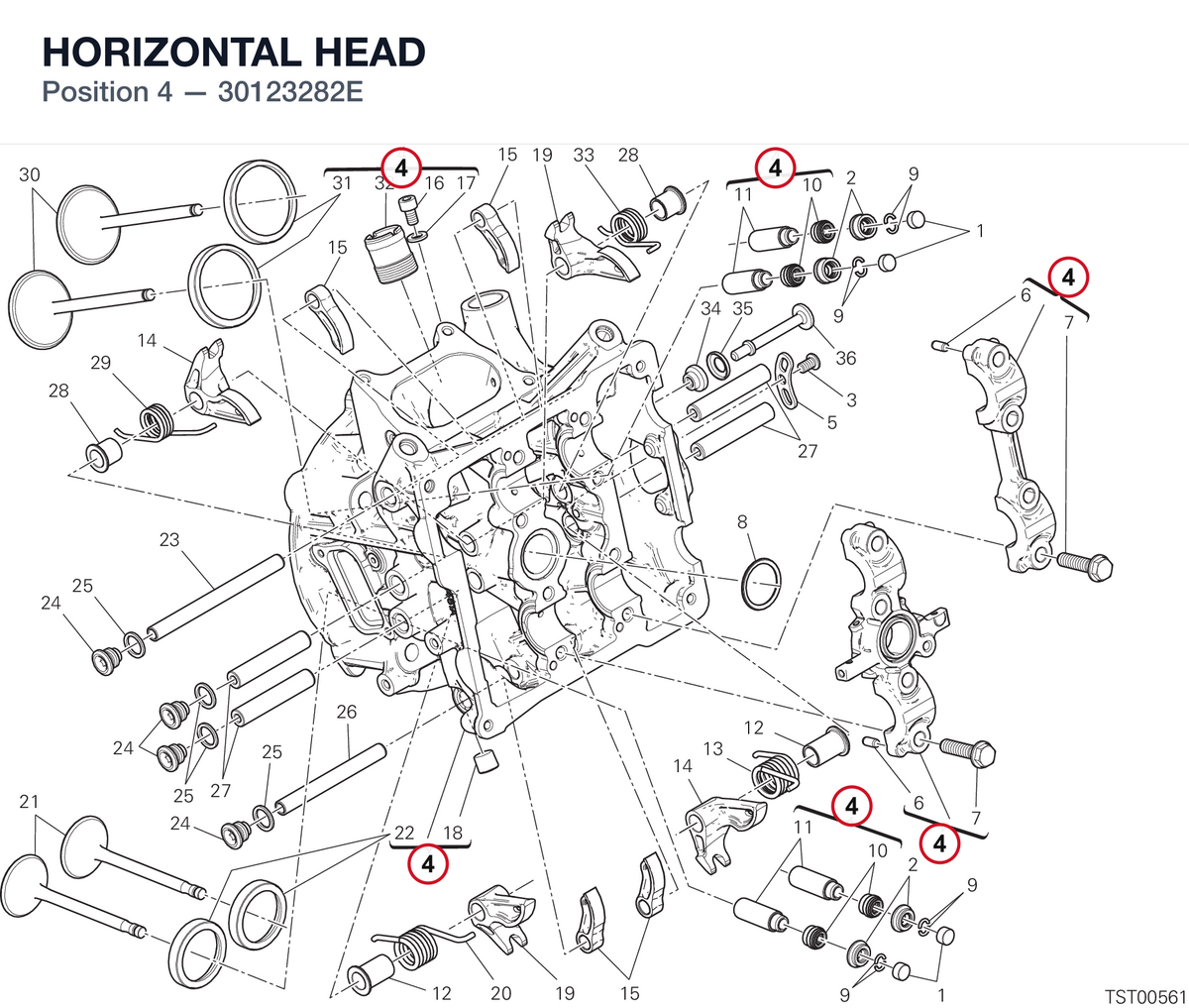 HORIZONTAL HEAD 30123282E diagram position