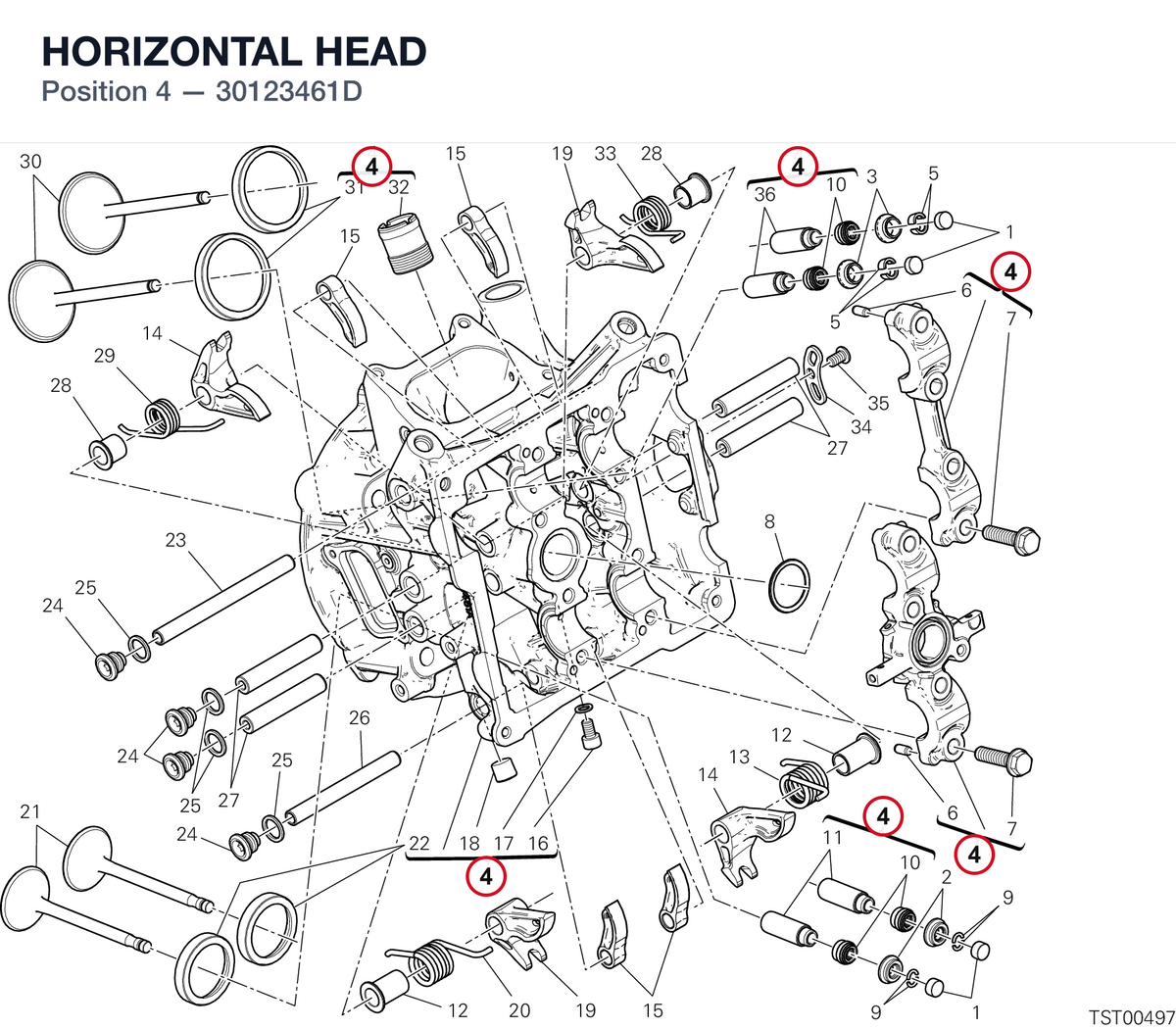 HORIZONTAL HEAD 30123461D diagram position