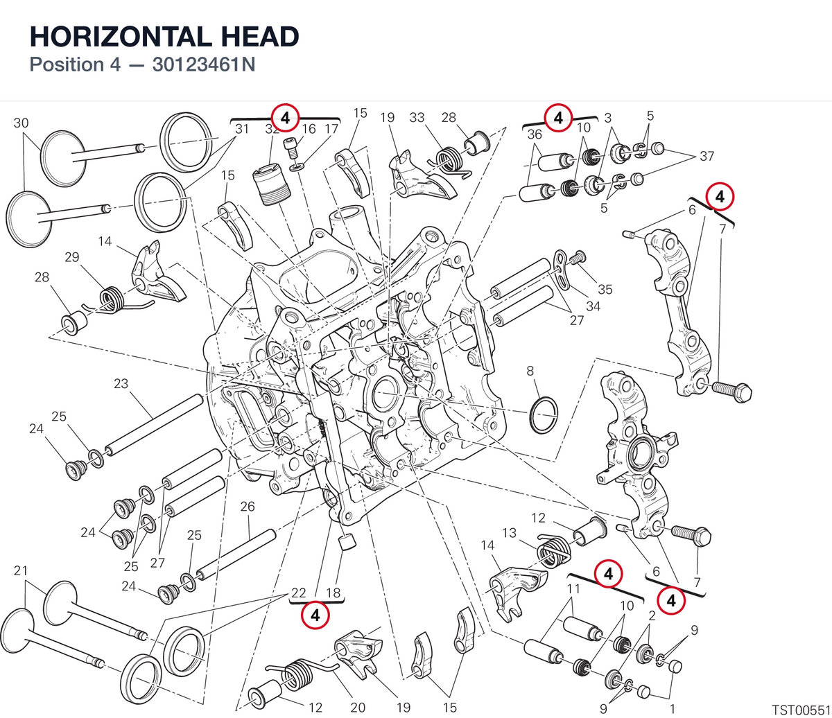 HORIZONTAL HEAD 30123461N diagram position