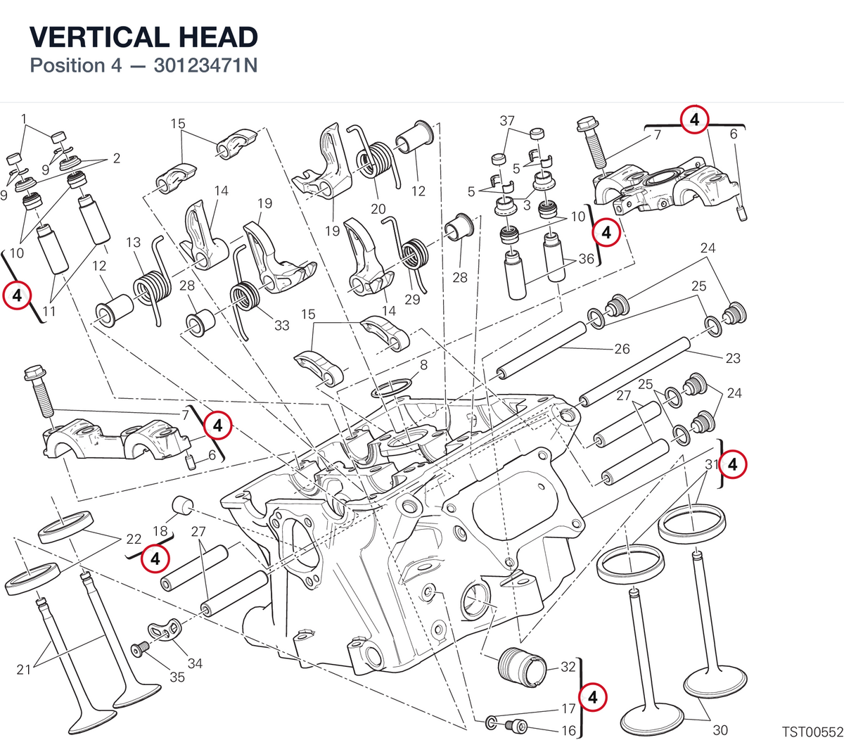 VERTICAL HEAD 30123471N diagram position
