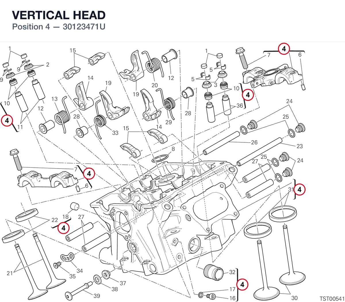 VERTICAL HEAD 30123471U diagram position