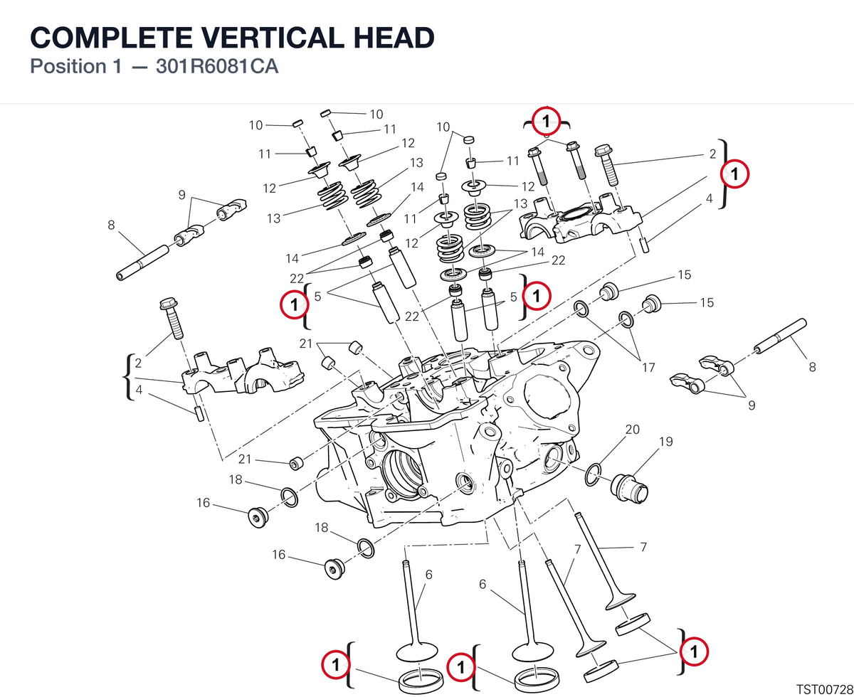 COMPLETE VERTICAL HEAD 301R6081CA diagram position